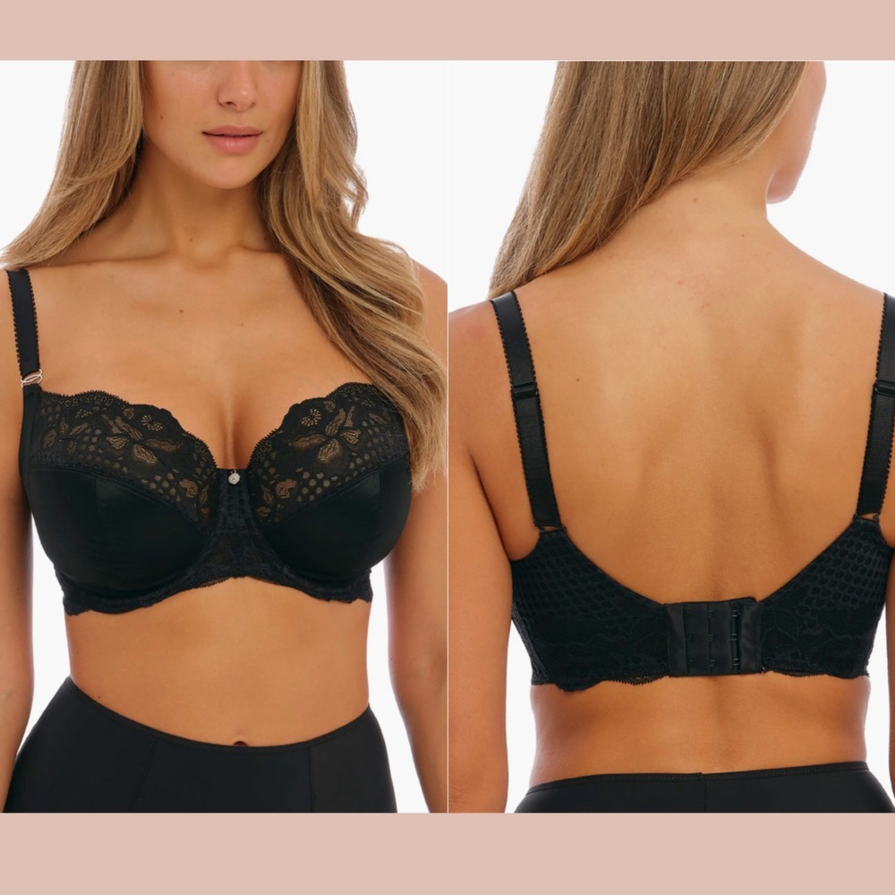 NEW $72 Fantasie [ 36L‎ US] Reflect Underwire Side Support Bra Black #U1833